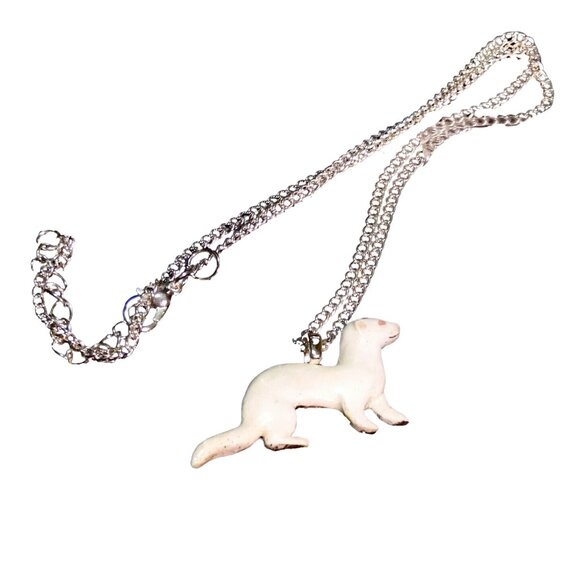 Artisan Albino ferret Necklace 736 - Picture 5 of 10